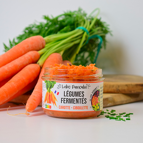 carottes ciboulette fermentés - légumes lactofermentés et non pasteurisé